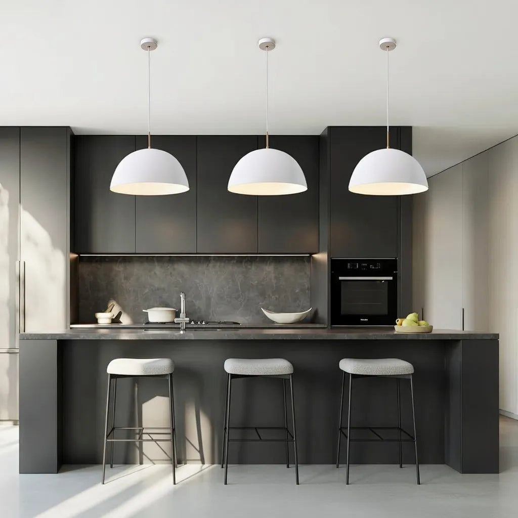 Pendant Light with Modern Dome Shade and Adjustable Hanging Cord