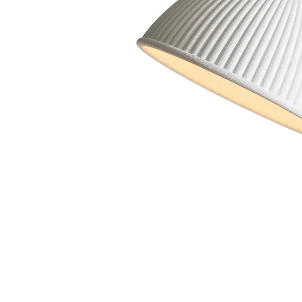 Pendant Light with Ribbed Resin Dome Shade and Adjustable Hanging Cord