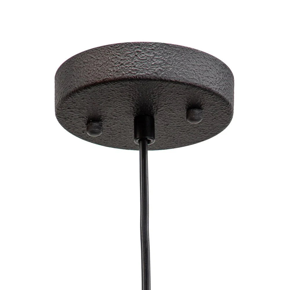 Suspension avec dôme industriel en métal et câble réglable