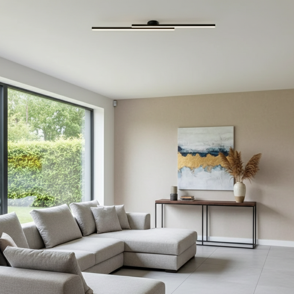 Plafonnier LED à barres linéaires, design moderne minimaliste affleurant, pour chambre et salle à manger