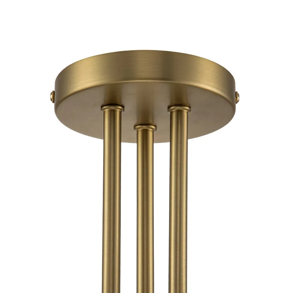 Plafonnier de salon semi-affleurant à 3 lumières, style Sputnik mid-century, avec abat-jour en verre dépoli