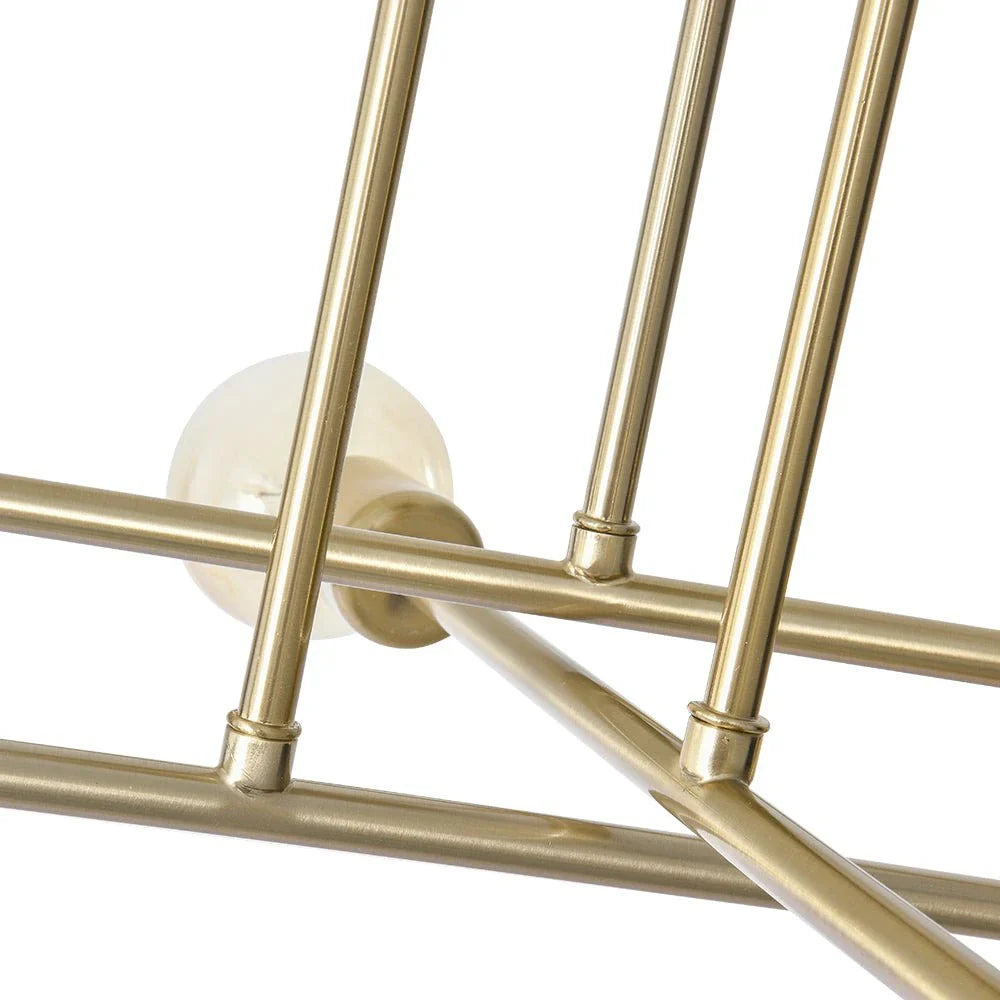 Plafoniere da cucina con 6 luci, design semincassato Sputnik moderno di metà secolo