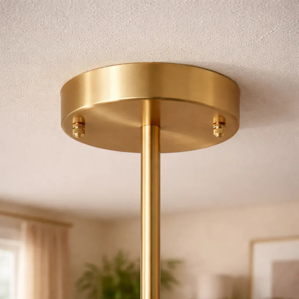 Lámpara de techo semiempotrada para cocina, estilo Sputnik de mediados de siglo con 6 luces y base metálica