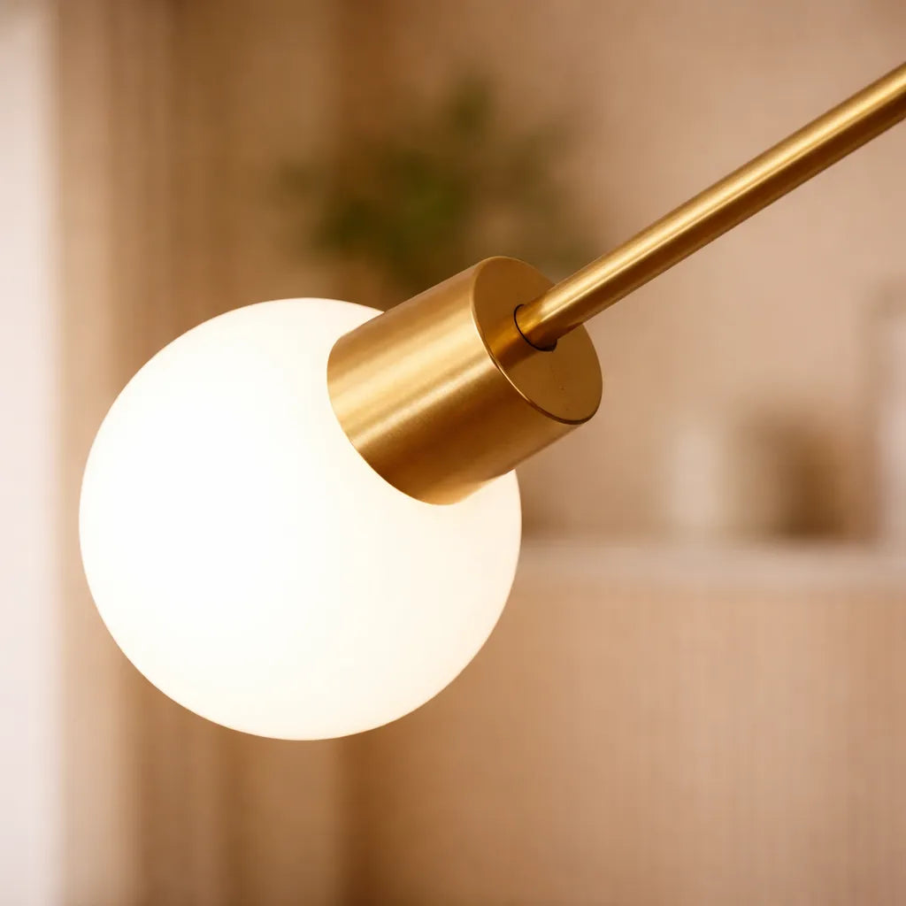 Lámpara de techo semiempotrada para cocina, estilo Sputnik de mediados de siglo con 6 luces y base metálica