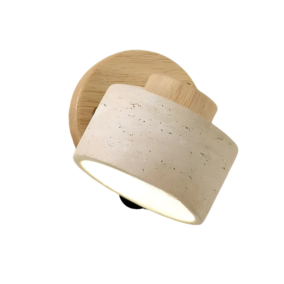 Wall Sconce Lamp with Adjustable Direction and Natural Travertine Stone for Reading