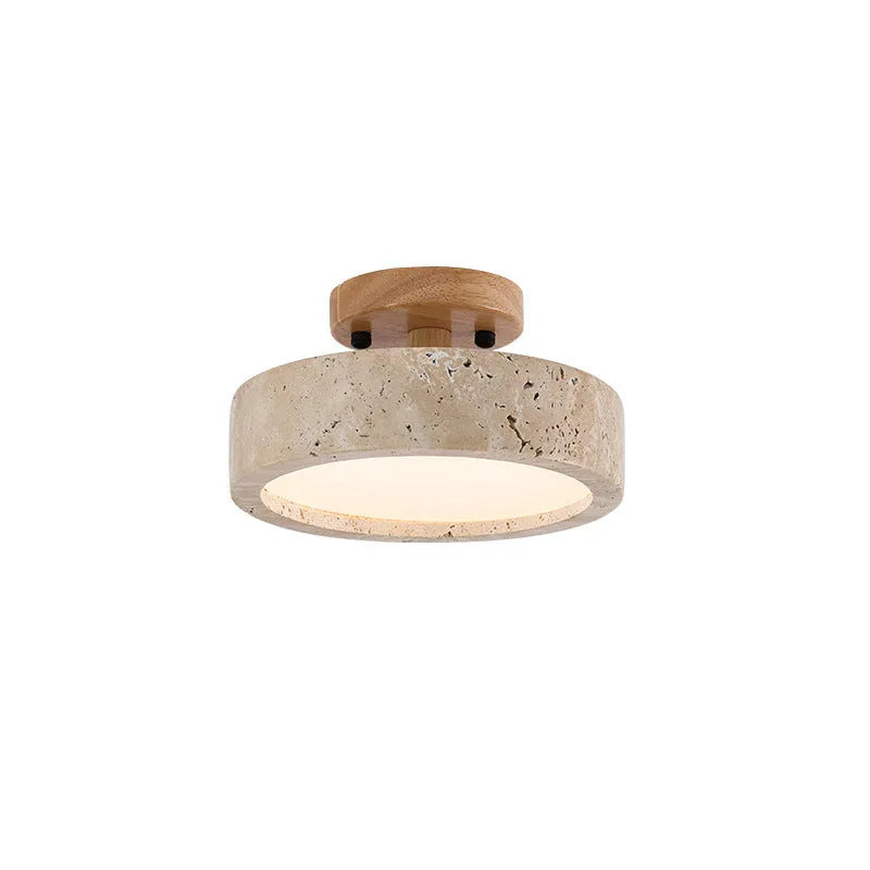Plafoniera da cucina con texture in travertino e LED a luce calda, per camere da letto e soggiorni