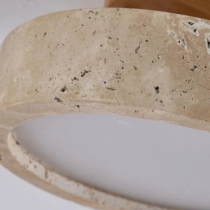 Plafoniera da cucina con texture in travertino e LED a luce calda, per camere da letto e soggiorni