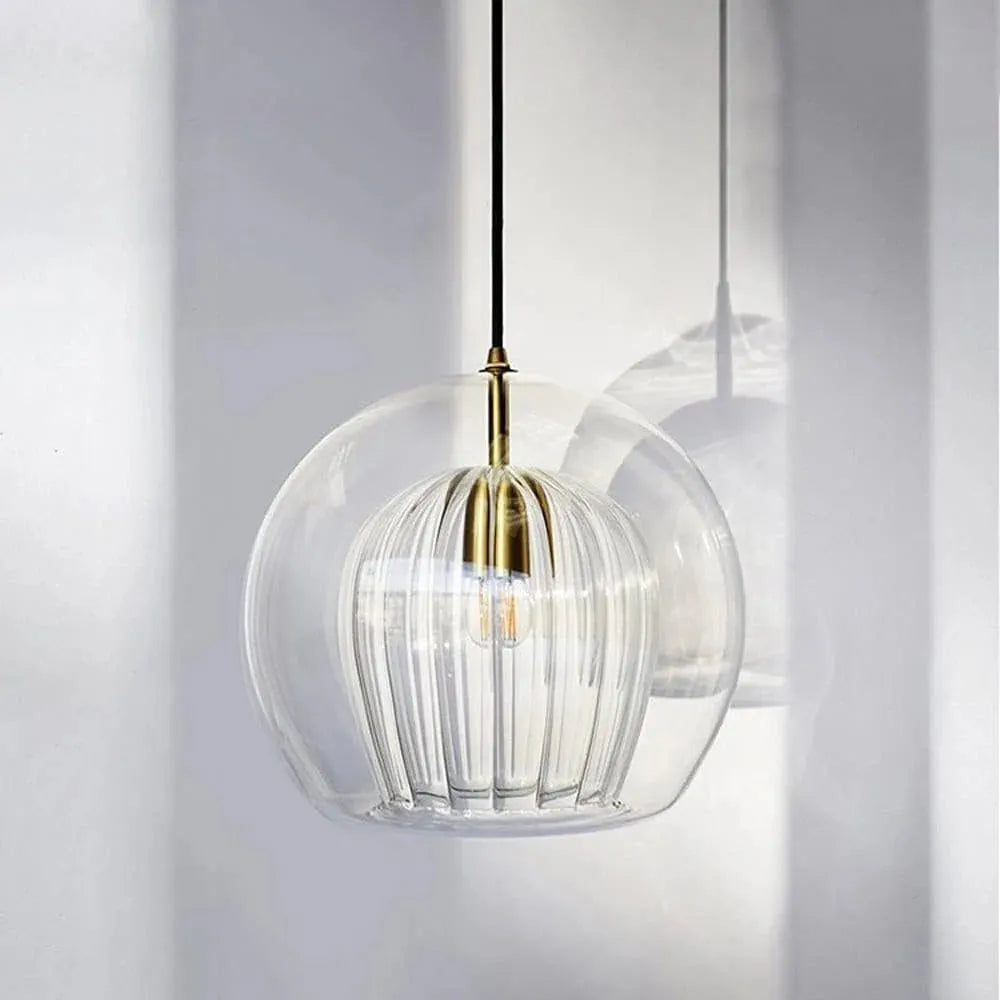 Lampada a sospensione con globo in vetro e altezza regolabile, per sala da pranzo e cucina