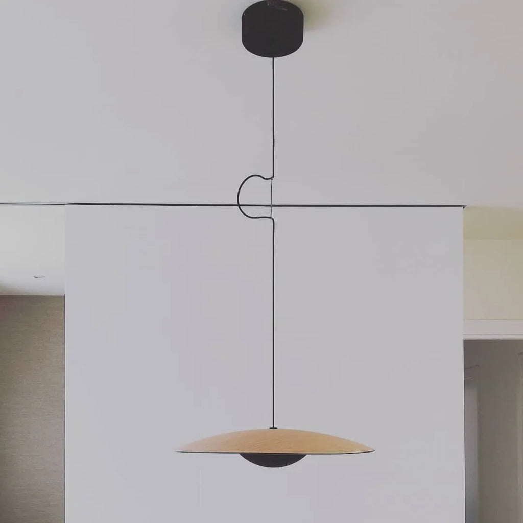 Lampada a sospensione LED con paralume a disco sottile in metallo, per sala da pranzo e soggiorno
