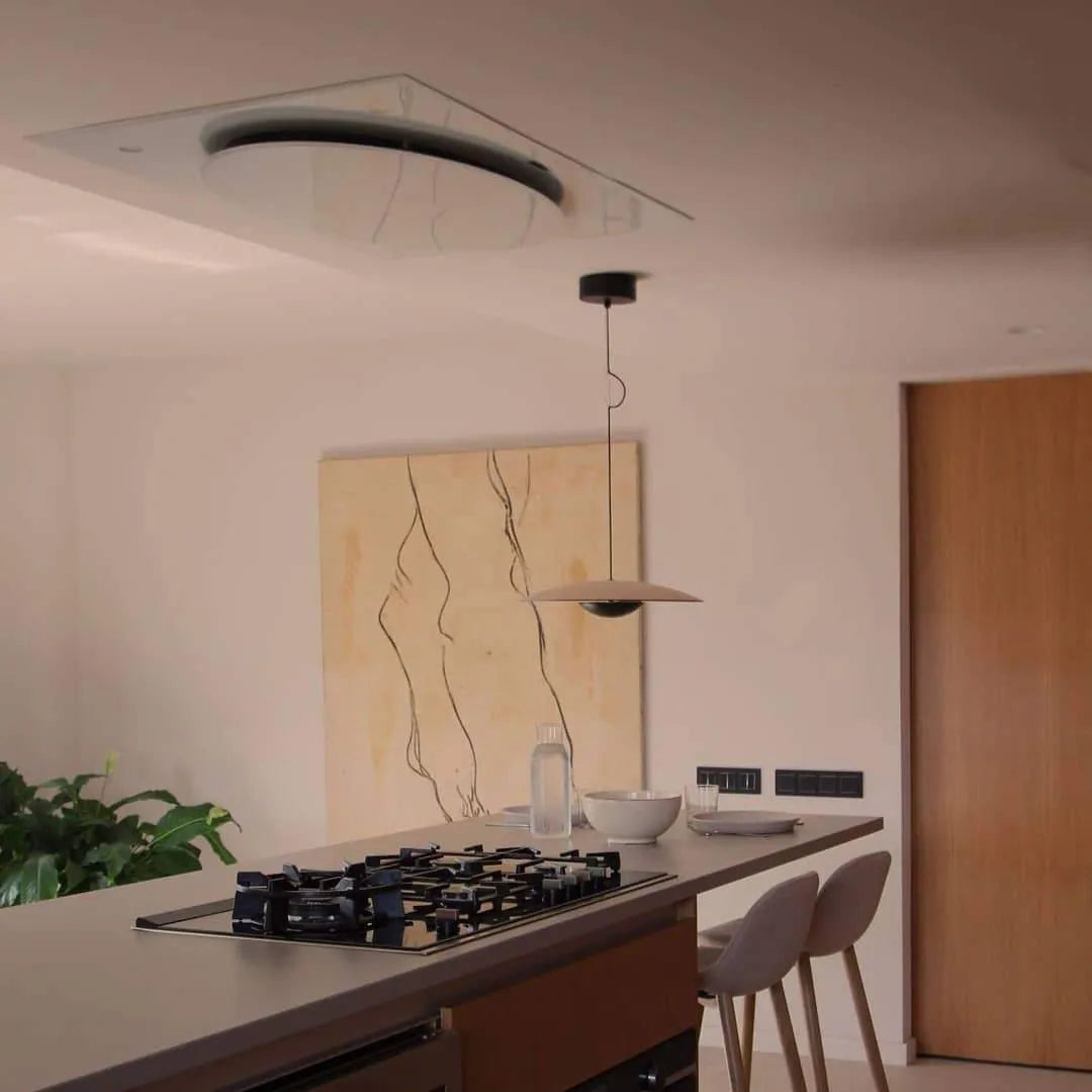 Lampada a sospensione LED con paralume a disco sottile in metallo, per sala da pranzo e soggiorno