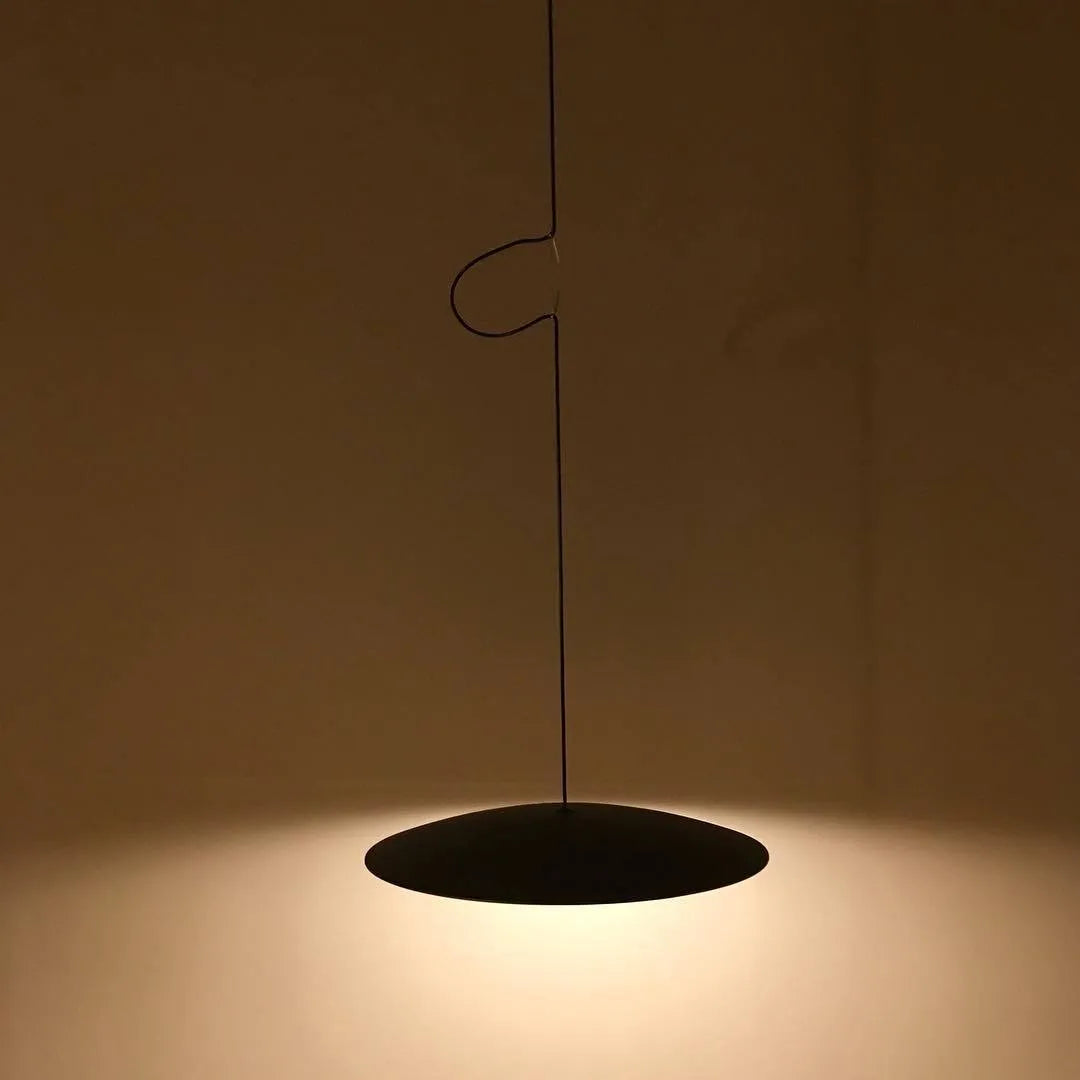 Lampada a sospensione LED con paralume a disco sottile in metallo, per sala da pranzo e soggiorno