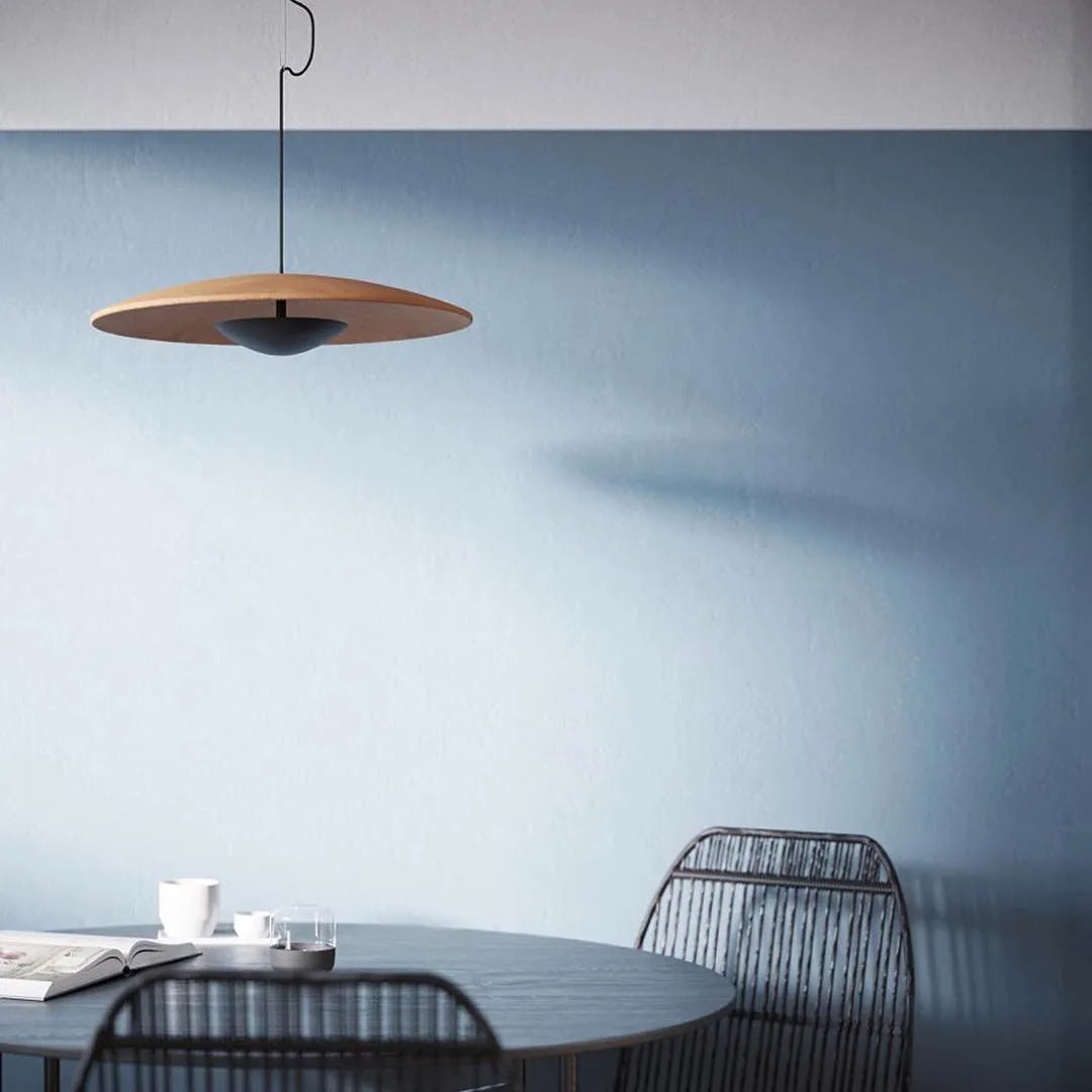 Lampada a sospensione LED con paralume a disco sottile in metallo, per sala da pranzo e soggiorno
