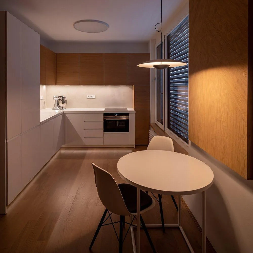 Lampada a sospensione LED con paralume a disco sottile in metallo, per sala da pranzo e soggiorno