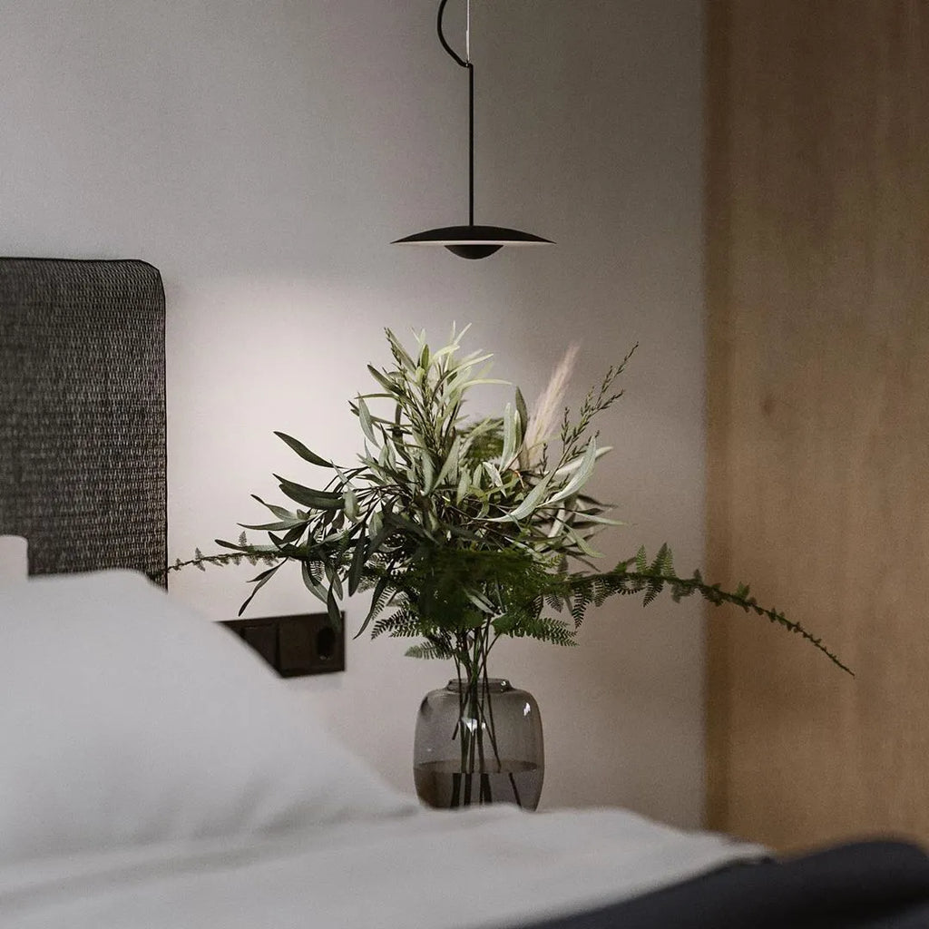 Lampada a sospensione LED con paralume a disco sottile in metallo, per sala da pranzo e soggiorno