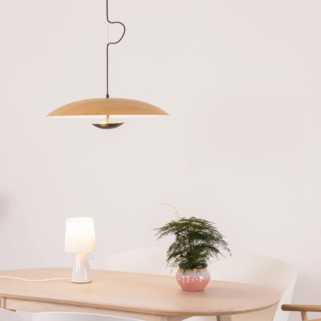 Lampada a sospensione LED con paralume a disco sottile in metallo, per sala da pranzo e soggiorno