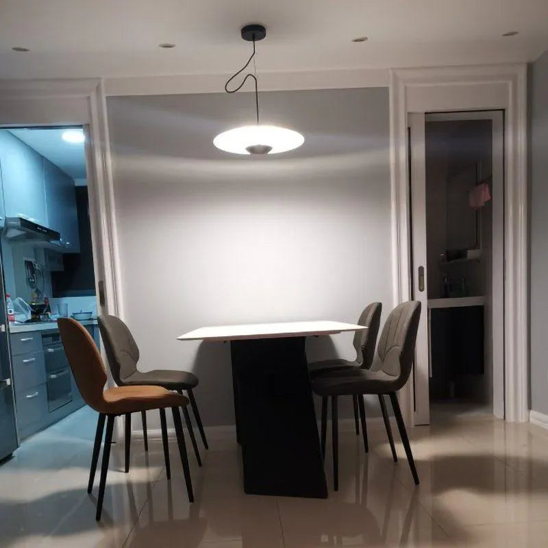 Lampada a sospensione LED con paralume a disco sottile in metallo, per sala da pranzo e soggiorno