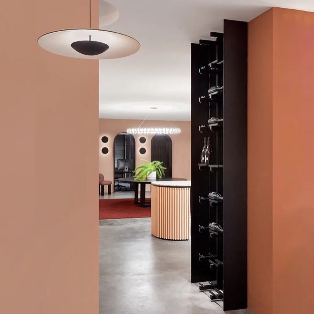 Lampada a sospensione LED con paralume a disco sottile in metallo, per sala da pranzo e soggiorno