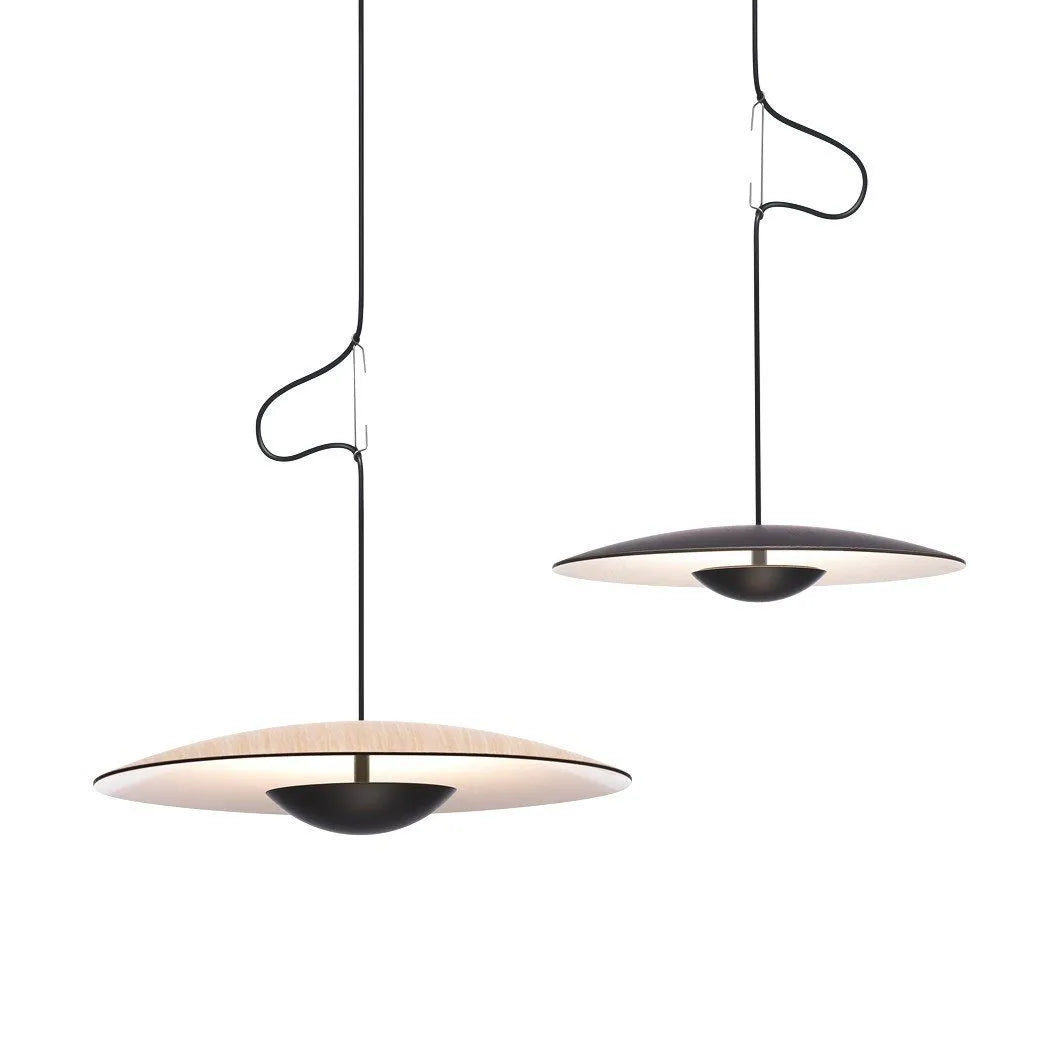 Lampada a sospensione LED con paralume a disco sottile in metallo, per sala da pranzo e soggiorno