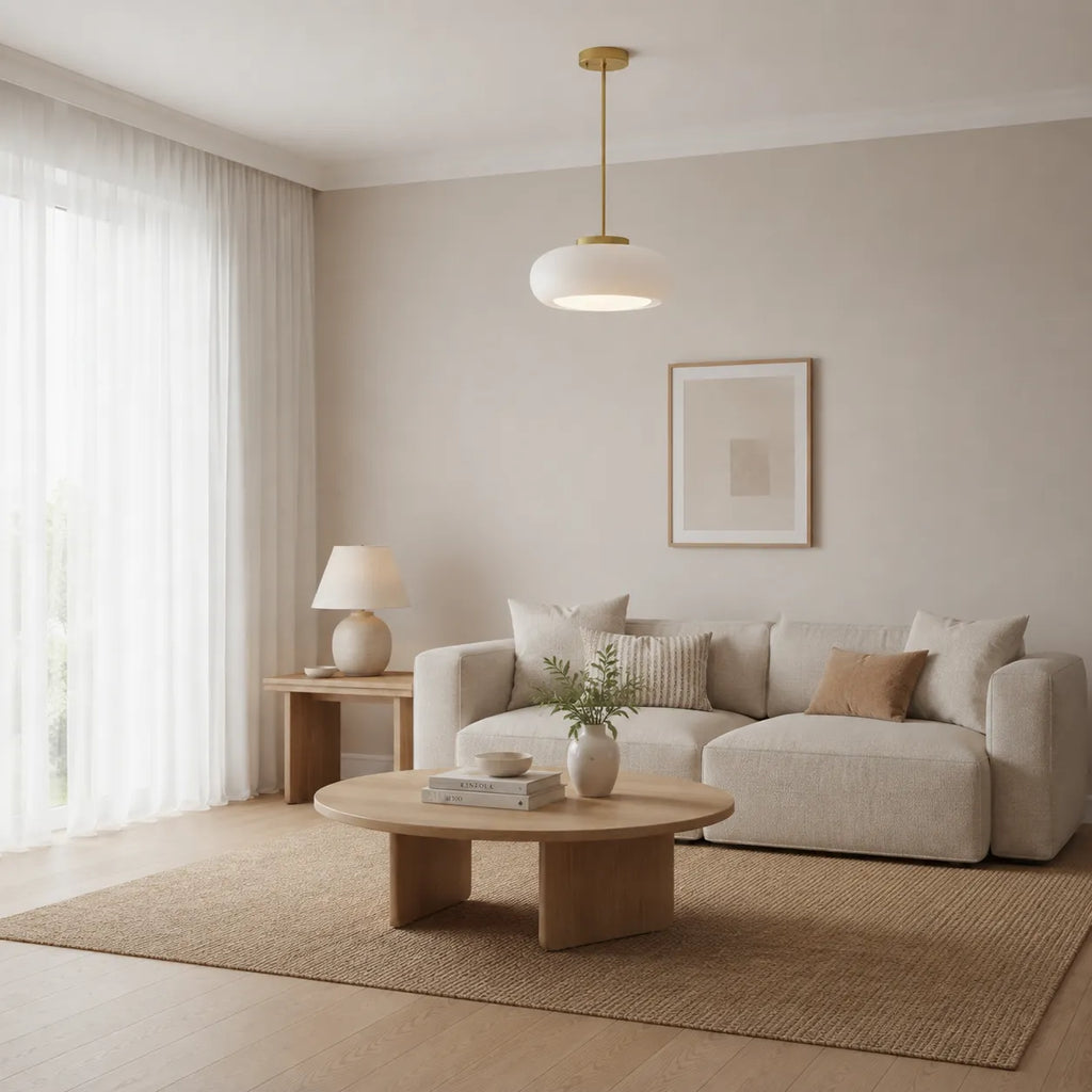 Kitchen Pendant Light Fixtures with Brass and Glass Shade in Modern Nordic Design