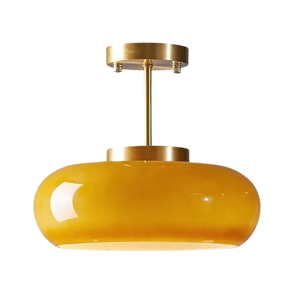 Lámpara colgante de cocina con latón y pantalla de vidrio, de diseño nórdico moderno