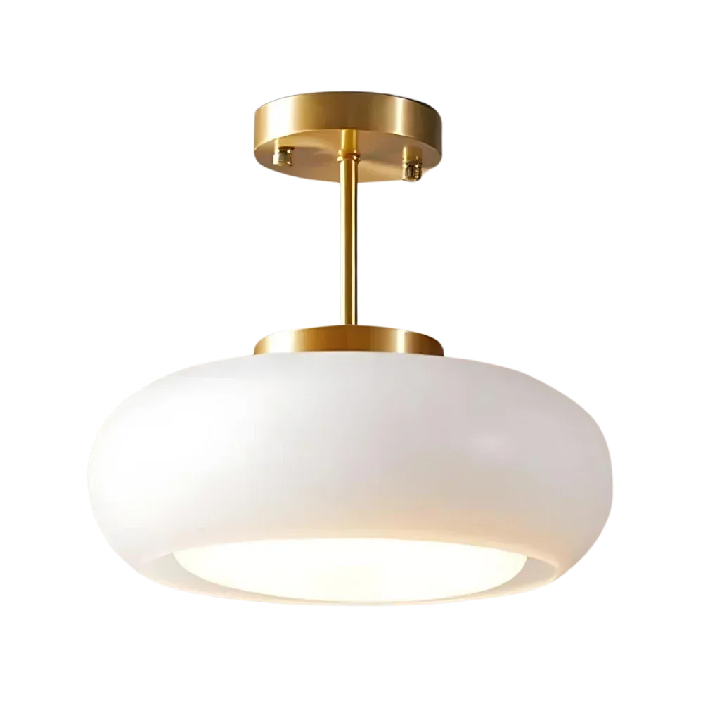 Kitchen Pendant Light Fixtures with Brass and Glass Shade in Modern Nordic Design