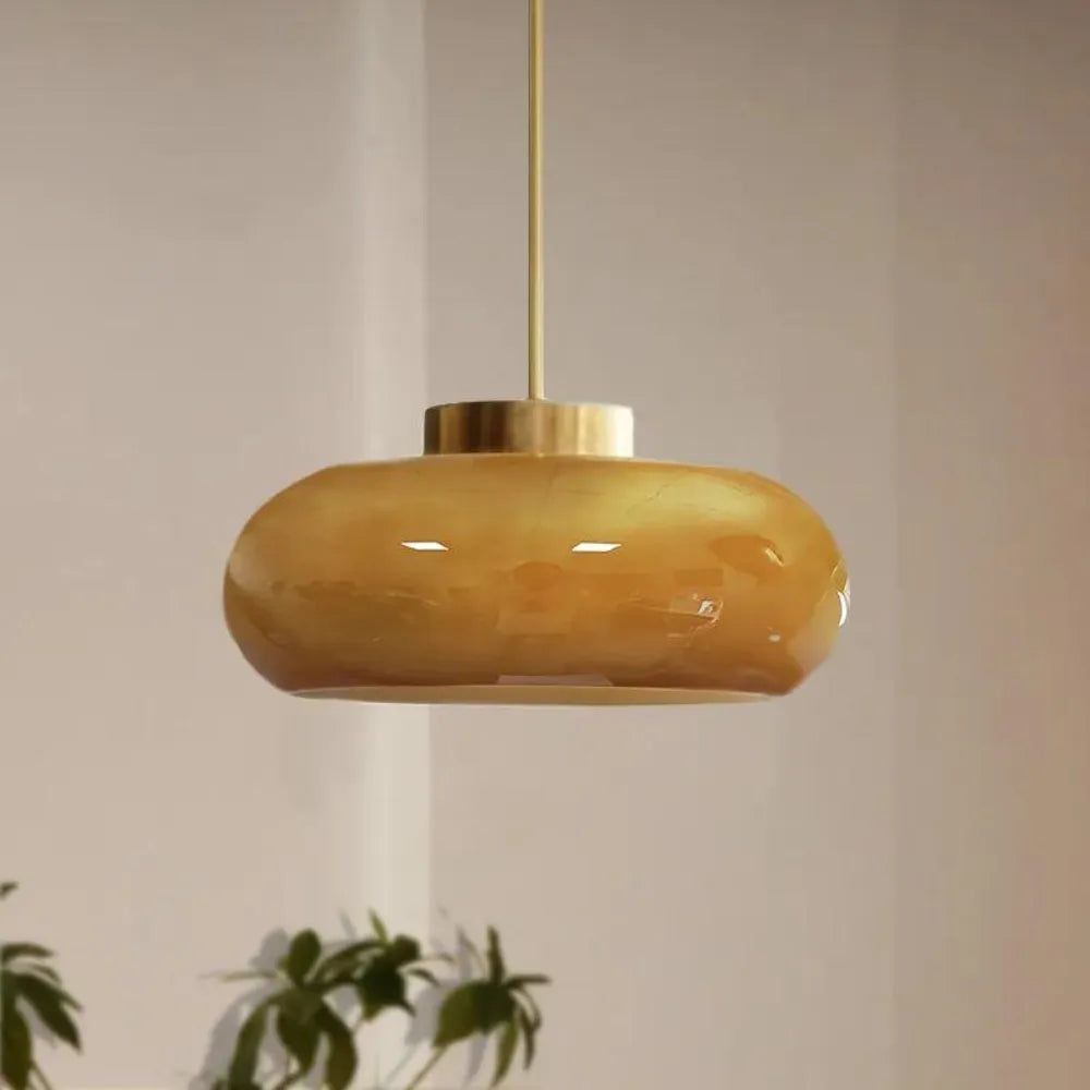 Kitchen Pendant Light Fixtures with Brass and Glass Shade in Modern Nordic Design