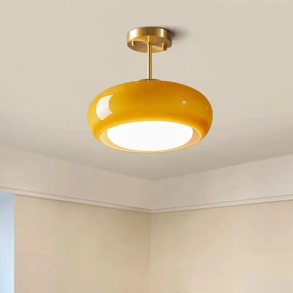 Kitchen Pendant Light Fixtures with Brass and Glass Shade in Modern Nordic Design