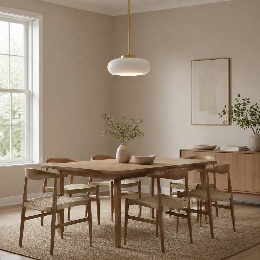 Kitchen Pendant Light Fixtures with Brass and Glass Shade in Modern Nordic Design