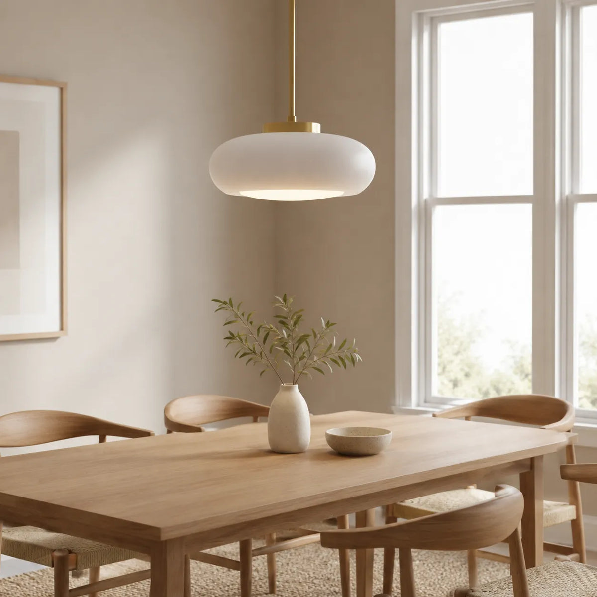 Kitchen Pendant Light Fixtures with Brass and Glass Shade in Modern Nordic Design
