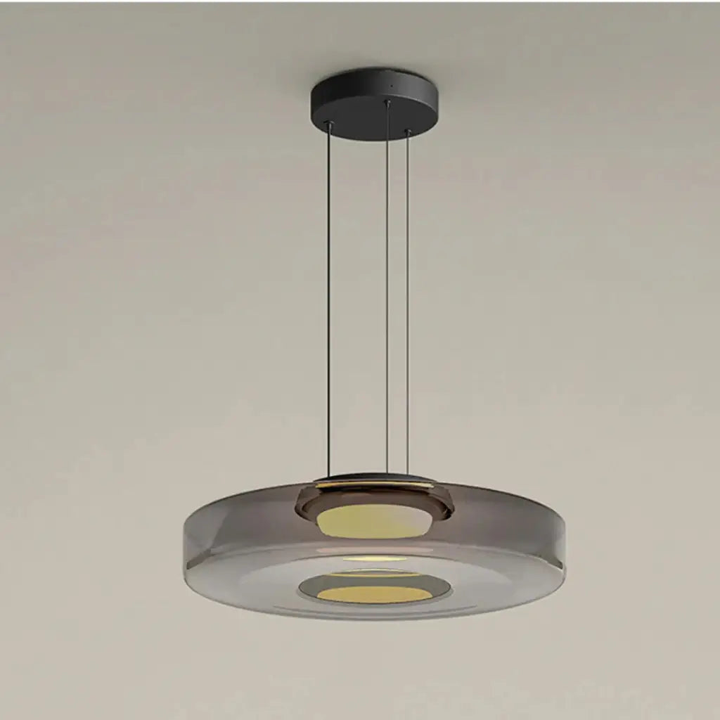 Lámpara colgante con vidrio en capas y LED para la sala de estar, el comedor o la cocina