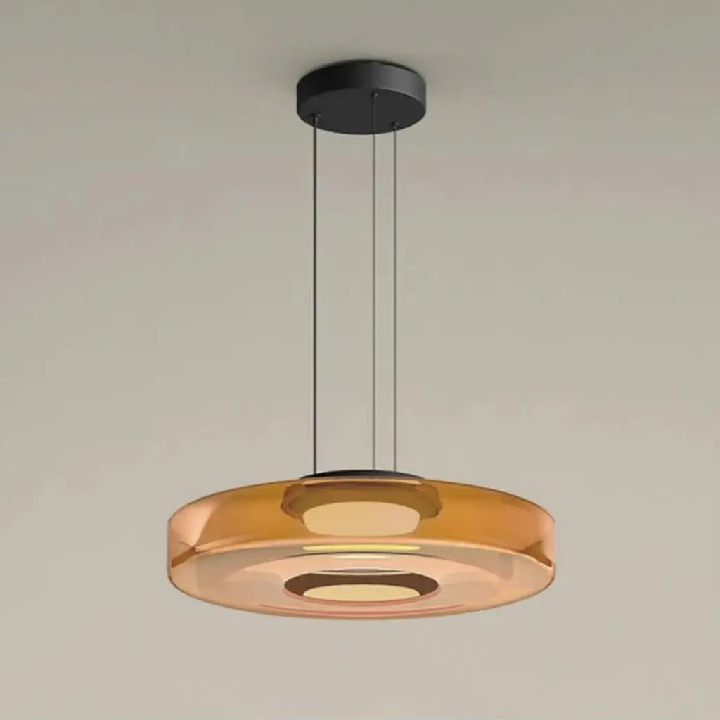 Lámpara colgante con vidrio en capas y LED para la sala de estar, el comedor o la cocina