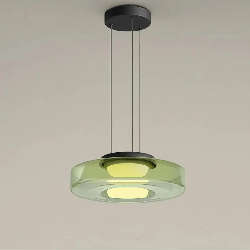 Suspension avec verre superposé et éclairage LED pour salon, salle à manger ou cuisine