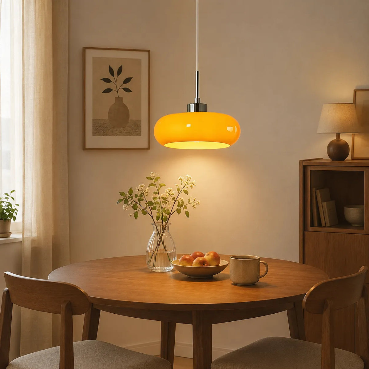 Pendant Light with Geometric Glass and Bauhaus Design for Living Room Dining Kitchen Lighting