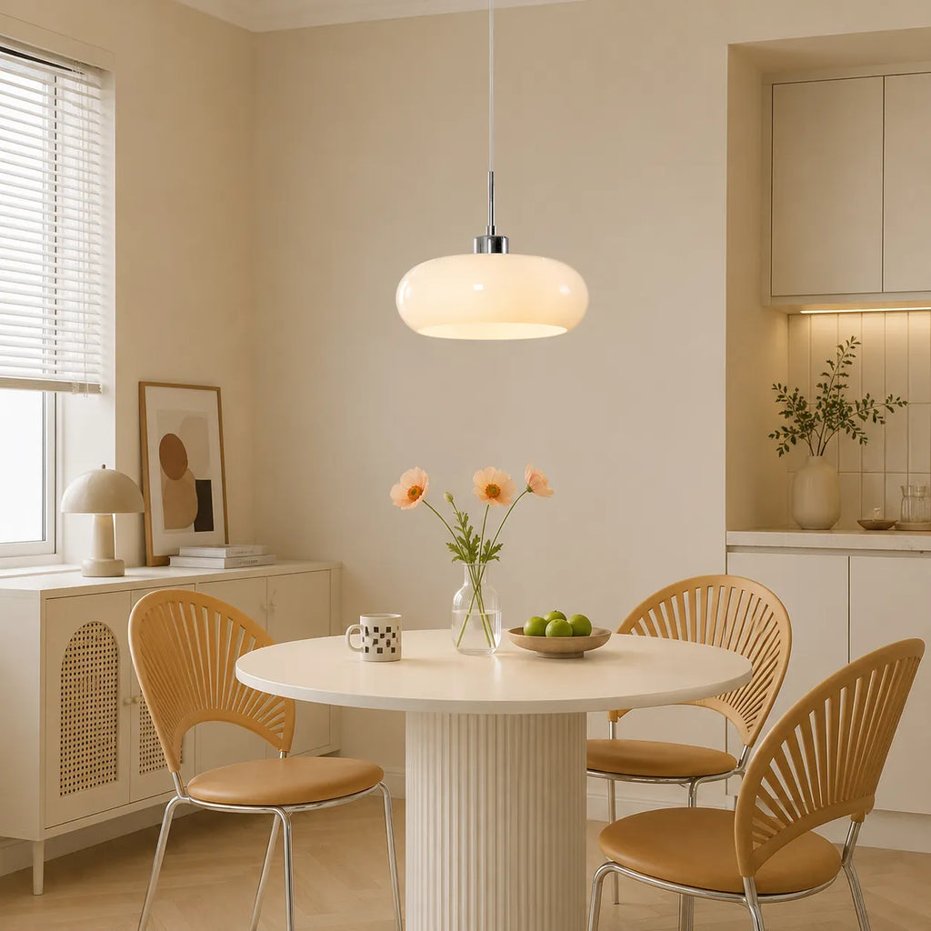 Pendant Light with Geometric Glass and Bauhaus Design for Living Room Dining Kitchen Lighting