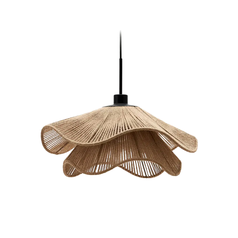 Lampada a sospensione in juta intrecciata a mano, dal design bohémien, per sala da pranzo e camera da letto