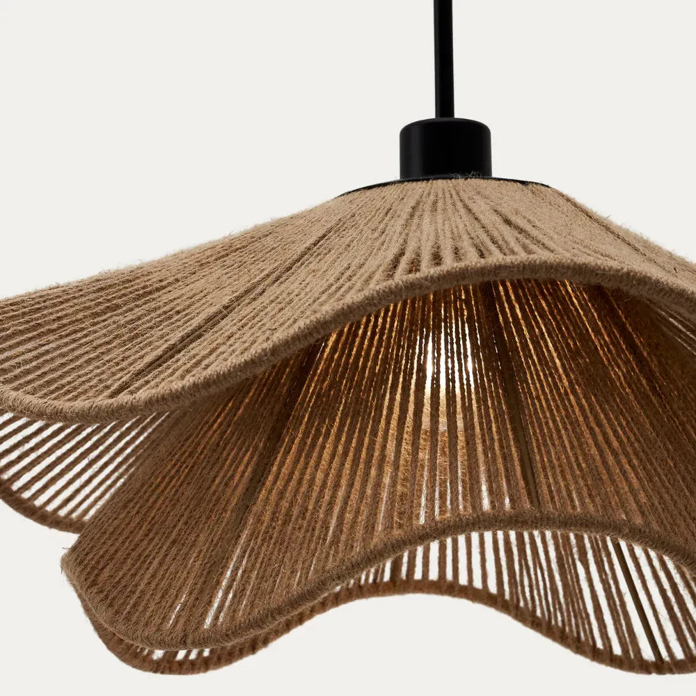 Lampada a sospensione in juta intrecciata a mano, dal design bohémien, per sala da pranzo e camera da letto