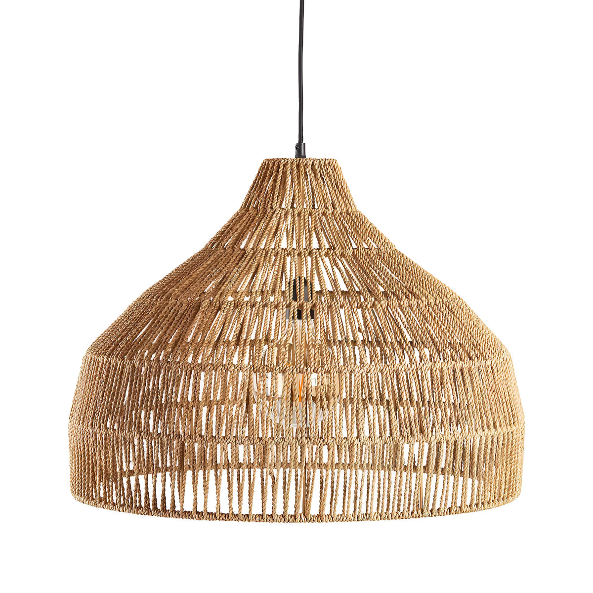 Nina böhmische Pendelleuchte aus handgeflochtenem Rattan
