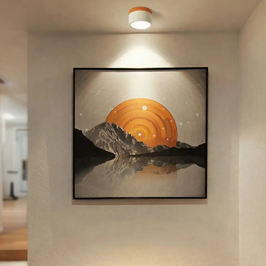 Kitchen Ceiling Lights with Wood Accent and Focused LED Beam for Hallway Bedroom