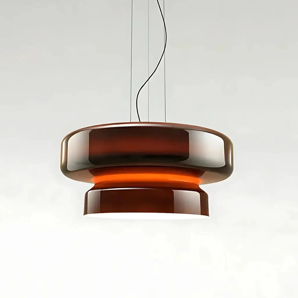 Pendant Light with Two-Tier Sculptural Glass and LED Kitchen Dining Lighting