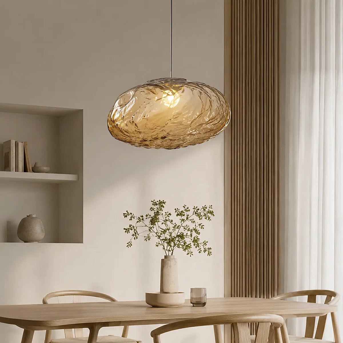 Pendant Light with Cloud-Inspired Glass Form and Soft Ambient Glow