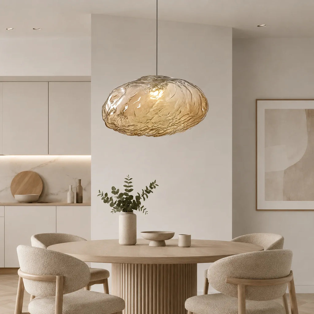 Pendant Light with Cloud-Inspired Glass Form and Soft Ambient Glow
