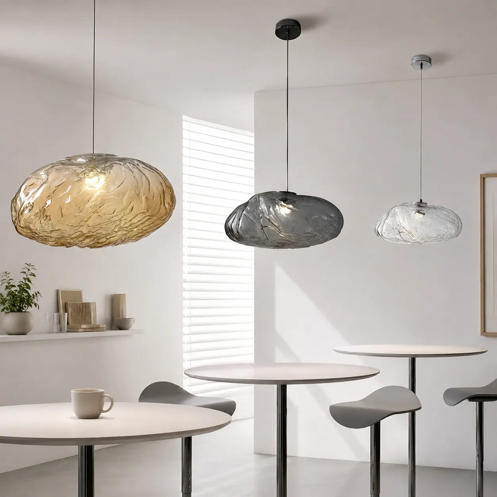Pendant Light with Cloud-Inspired Glass Form and Soft Ambient Glow