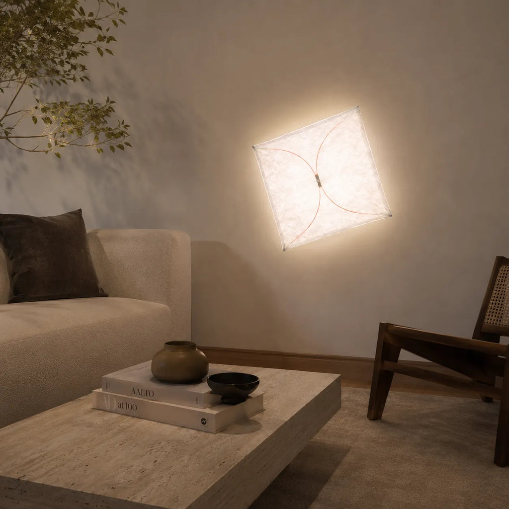 Kitchen Ceiling Light with Translucent Paper Diffuser and Minimal Metal Frame