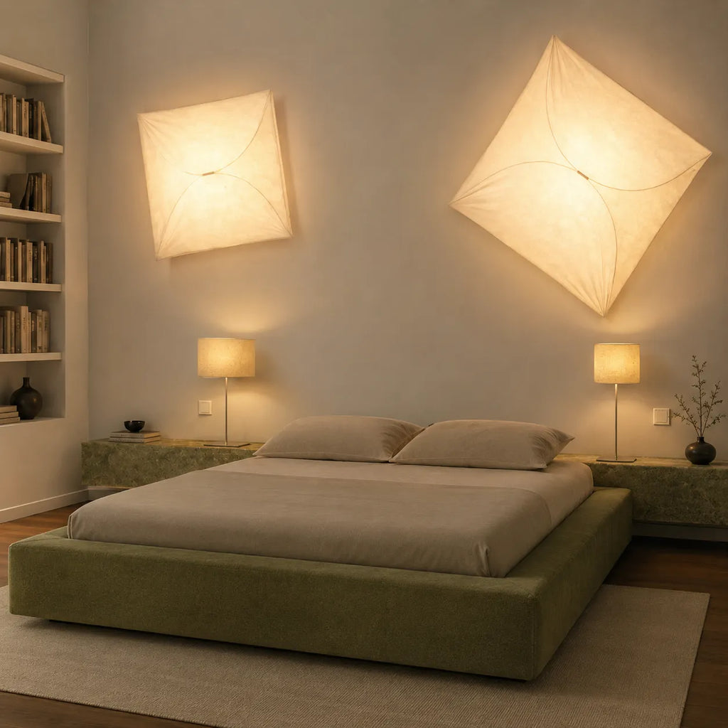 Kitchen Ceiling Light with Translucent Paper Diffuser and Minimal Metal Frame