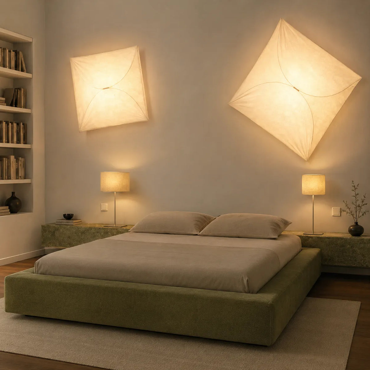 Kitchen Ceiling Light with Translucent Paper Diffuser and Minimal Metal Frame