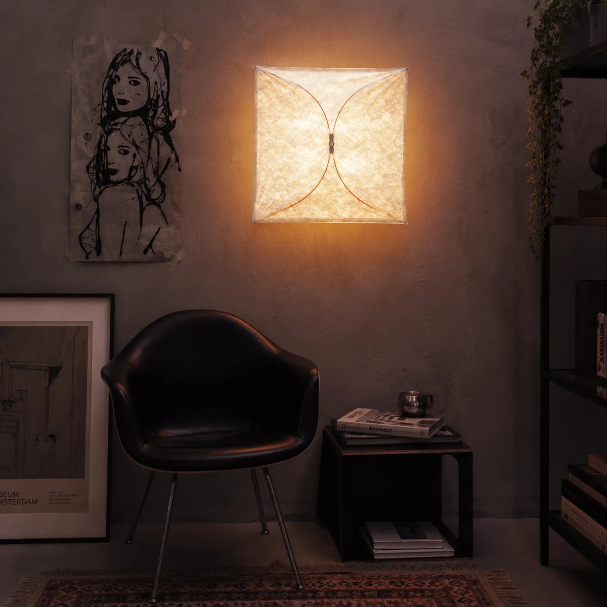 Kitchen Ceiling Light with Translucent Paper Diffuser and Minimal Metal Frame