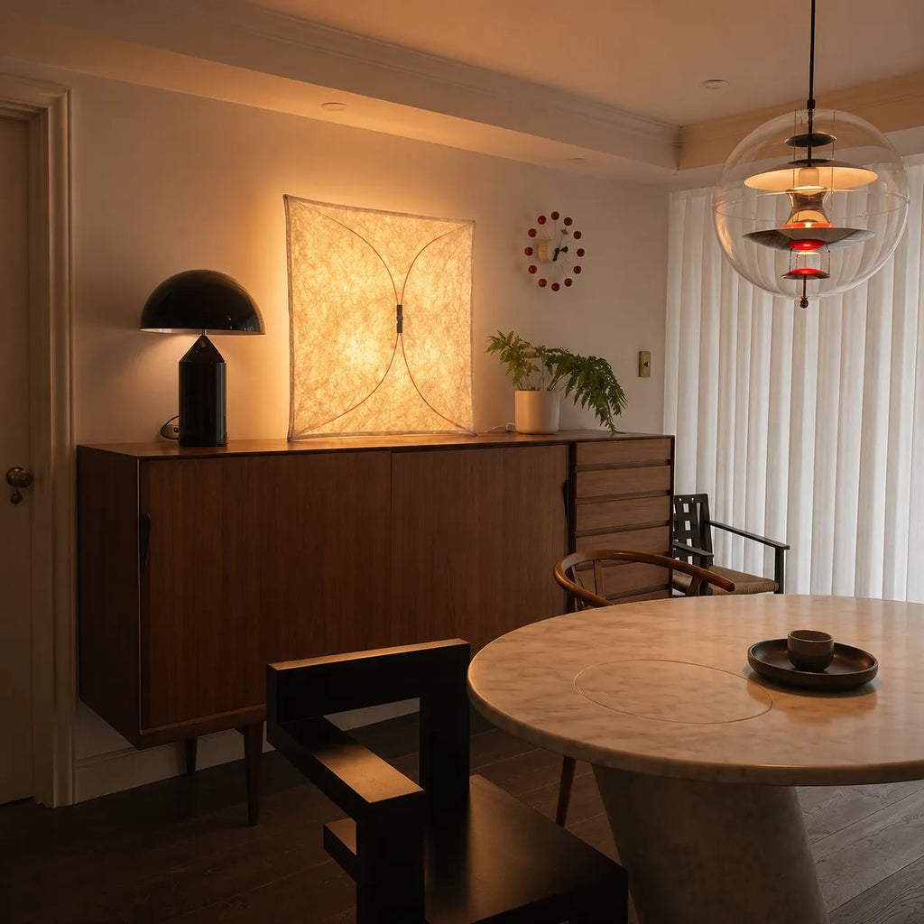 Kitchen Ceiling Light with Translucent Paper Diffuser and Minimal Metal Frame