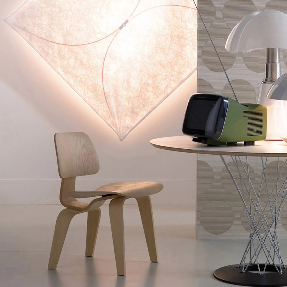 Kitchen Ceiling Light with Translucent Paper Diffuser and Minimal Metal Frame