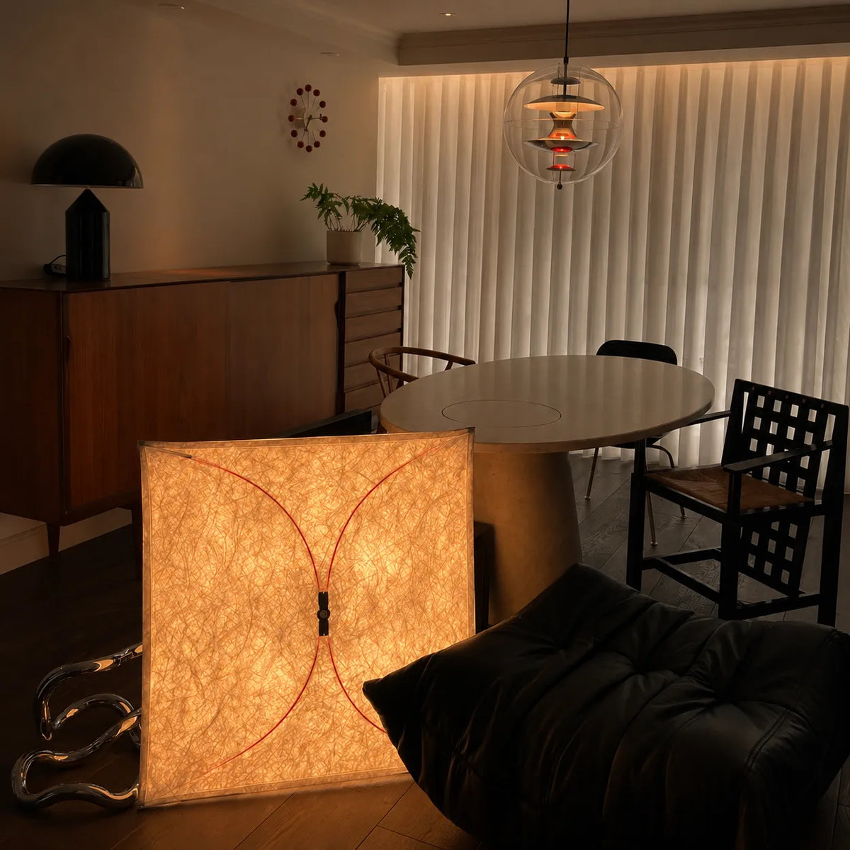 Kitchen Ceiling Light with Translucent Paper Diffuser and Minimal Metal Frame