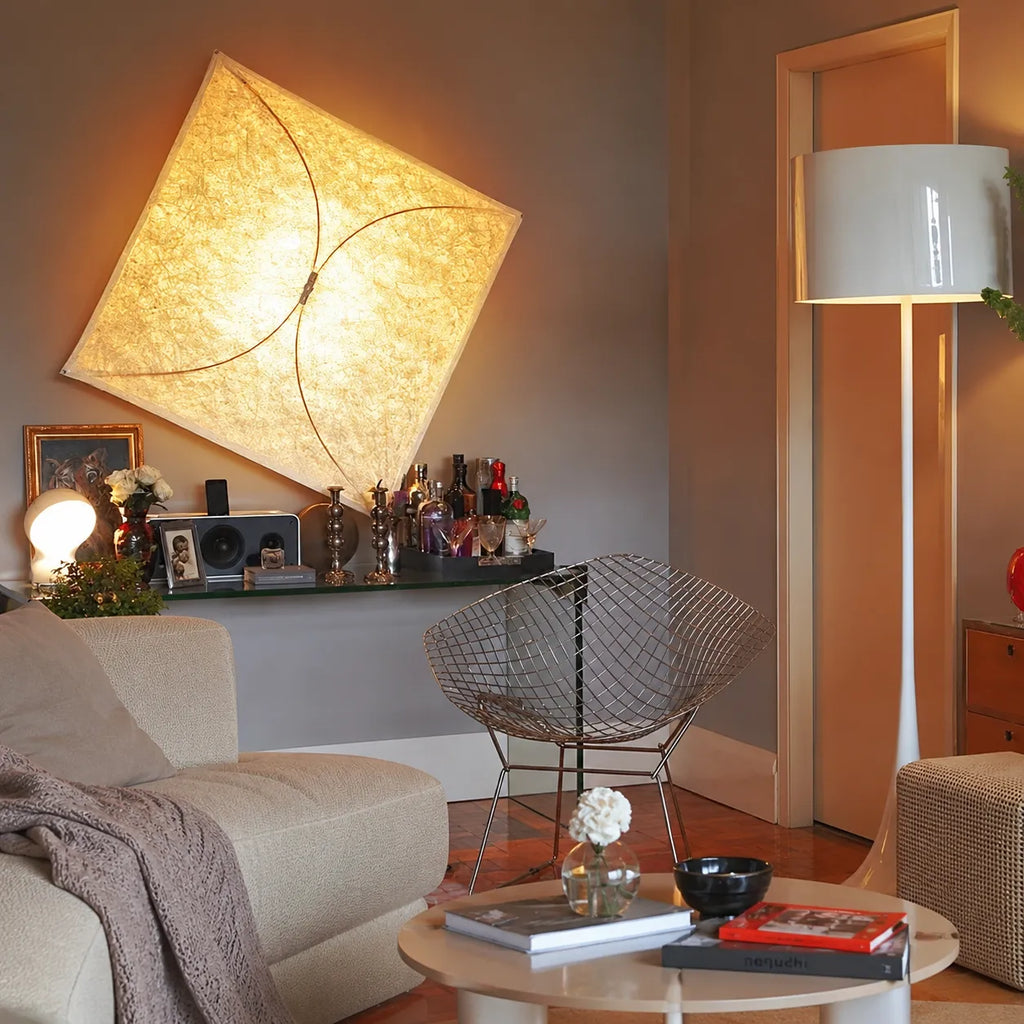 Kitchen Ceiling Light with Translucent Paper Diffuser and Minimal Metal Frame